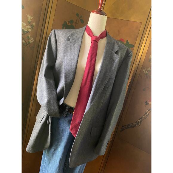 Vintage Burberrys wool blazer in grey, size 42R - Picture 2 of 6